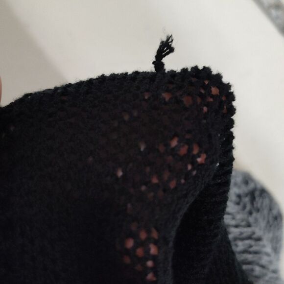 BCBGMAXAZRIA Knitted Open Duster Cardigan Size xl black/white/grey - Picture 6 of 7